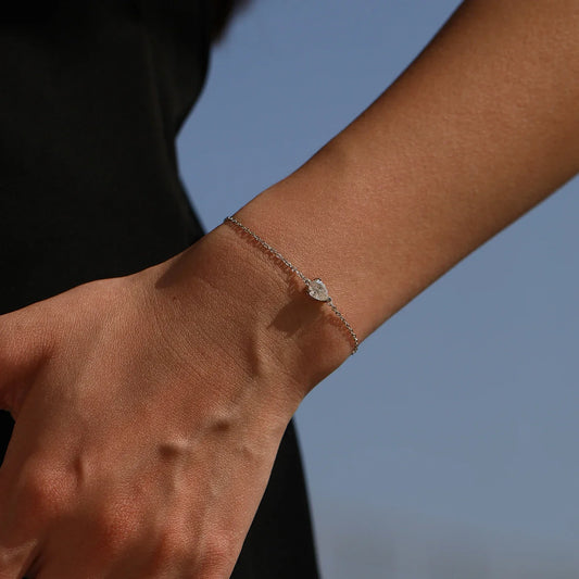 Bracelet chaîne à maillons goutte d'eau de luxe en argent sterling 925, moissanite couleur D et diamant de laboratoire, pour femmes, bijoux fins de mariage