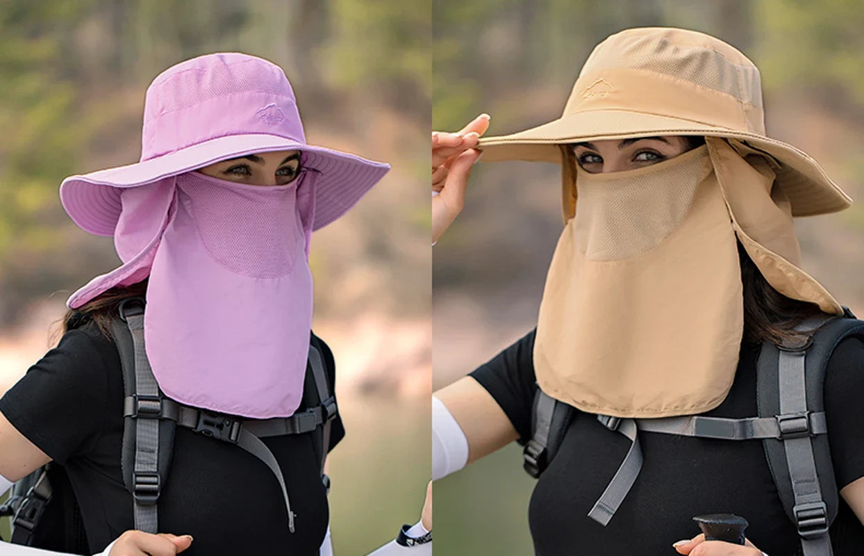 Fisherman's hat, male sun hat, summer outdoor quick drying sun hat, fishing breathable sun hat, female face mask hat