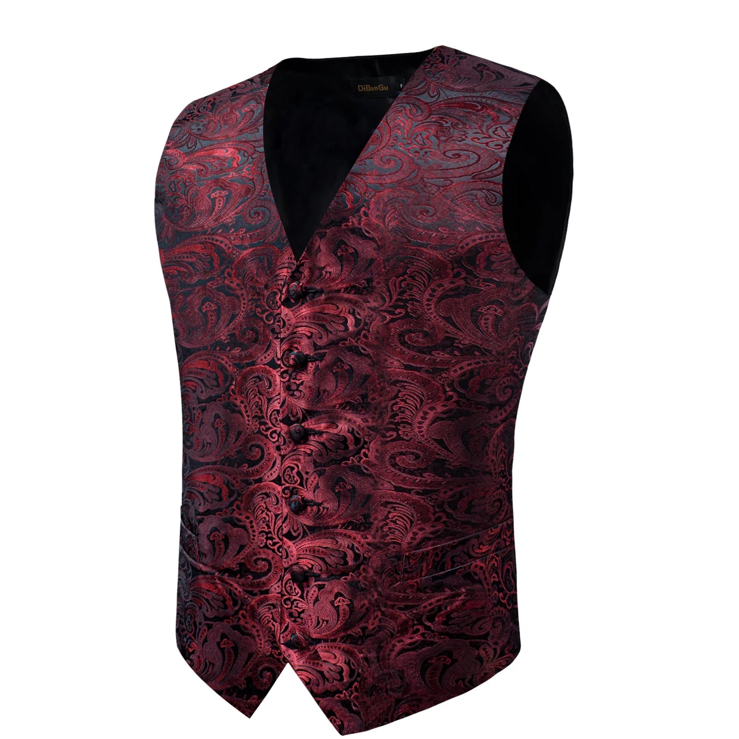 Suit Vest for Men Wedding Party Silk Waistcoat Bow Tie Handkerchief Cufflinks Tuxedo Gilet Men Clothing Wholesale