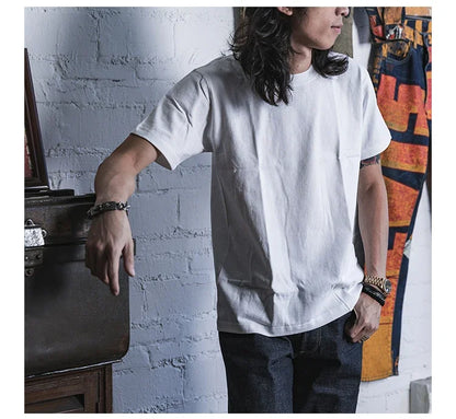Non Stock 260g Seamless Tubular T-Shirts USA Cotton Crew Neck Short Sleeve Tee