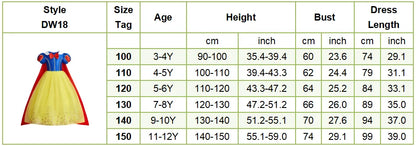 Girls Halloween Belle Dresses Girl Snow White Dress Kids Christmas Carnival Cosplay Clothes Children Princess Costumes