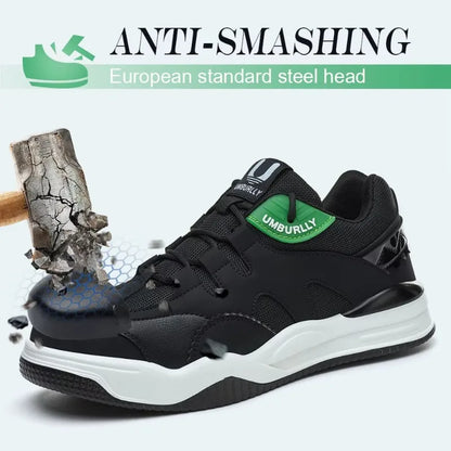 Fashion 2025 New Work Shoes Men Steel Toe Anti Smashing Indestructible Sneakers Splicing Design Comfortable Male Footwear