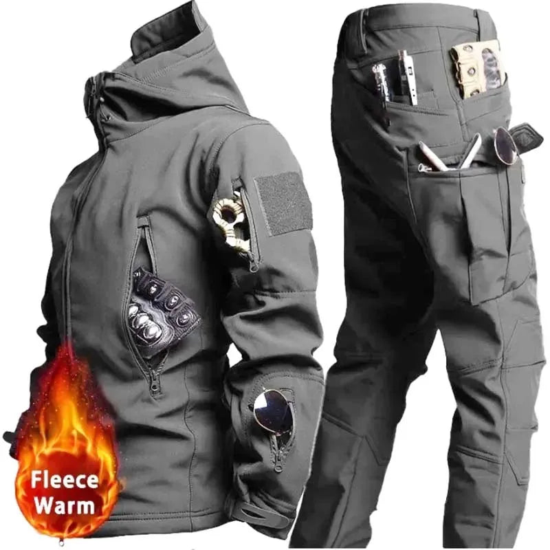 Winter Fleece Jackets Thermal Softshell Outdoor Fishing Hiking Hunting Camping Cargo Coats Waterproof Windproof Men Tops Durable