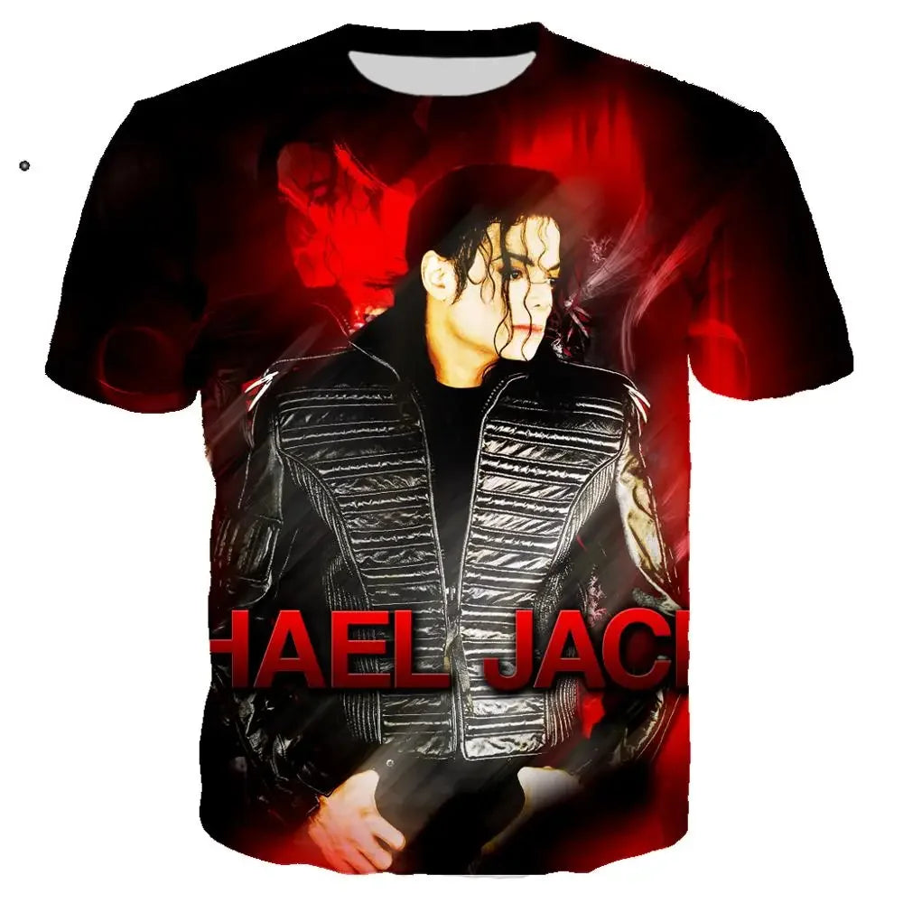 Michael Jackson Printed 3D T-shirt Unisex Summer Casual Streetwear Hip Hop Short Sleeve Fashion Harajuku Oversized Tops