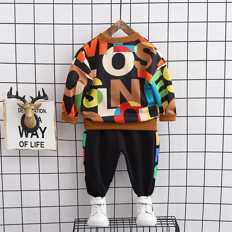 New Spring Autumn Baby Girl Clothes Kids Boys Clothing Children Casual T-Shirt Pants 2Pcs/Sets Toddler Costume Infant Tracksuits