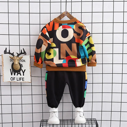 New Spring Autumn Baby Girl Clothes Kids Boys Clothing Children Casual T-Shirt Pants 2Pcs/Sets Toddler Costume Infant Tracksuits