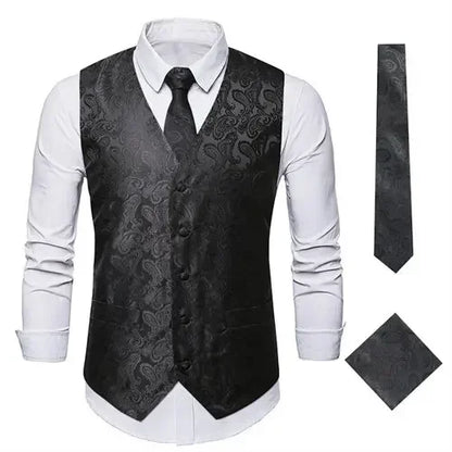 Red Men's Single Breasted V-Neck Sleeveless Vest Jacket, Wedding Party Vests, White Black Blue Green Waistcoat With tie and