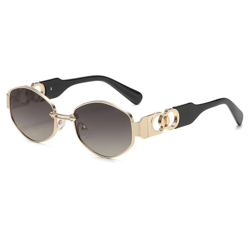 Oval Sunglasses 2025 New Female Metal Internet Celebrity Street Shot Sun Glasses Women Men Retro Photo Sunshade Ladies UV400