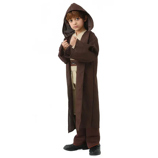 Kid Children Jedi Knight Cosplay Costume Obi Wan Kenobi Uniform Suit Anakin Skywalker  Robe Belt Halloween Carnival Party Suit