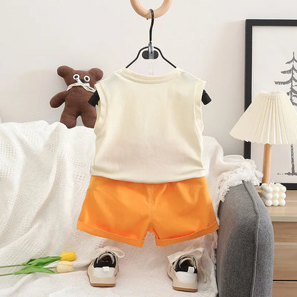 Summer Girls Clothes Suit Children Boys Vest Shorts 2Pcs/Sets Kids Infant Baby Boys Clothing Sports Costume Toddler Tracksuits
