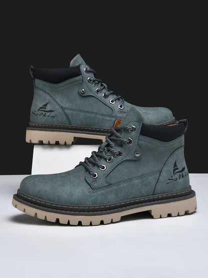 Handmade Men Boots Autumn Outdoor Hiking Boots Ankle Winter Leather Shoes Sneakers Hombres Botas High Top Footwear Anti Slip