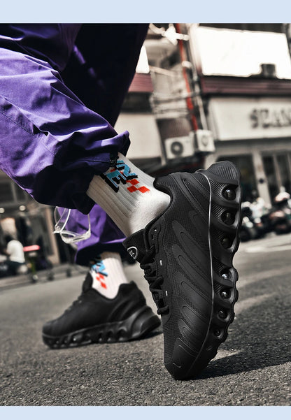 New Men's Sneakers PU Air Cushion Anti-Slip Shock Absorber Running Shoes Outdoor Lightweight and Breathable Mesh Running Shoes