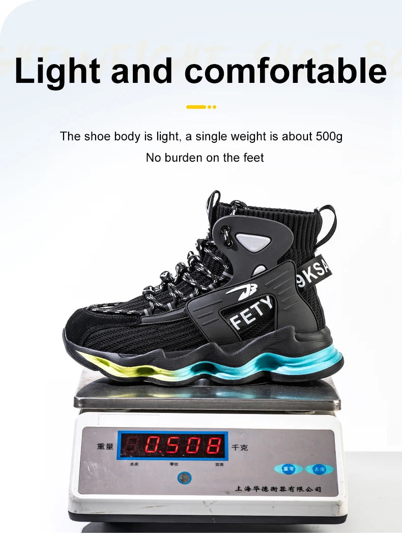 European Plus Size 50 Newest Design Men Wrok Safety Boots Anti-smash Steel Toe Cap Indestructible Construction Industry Shoes