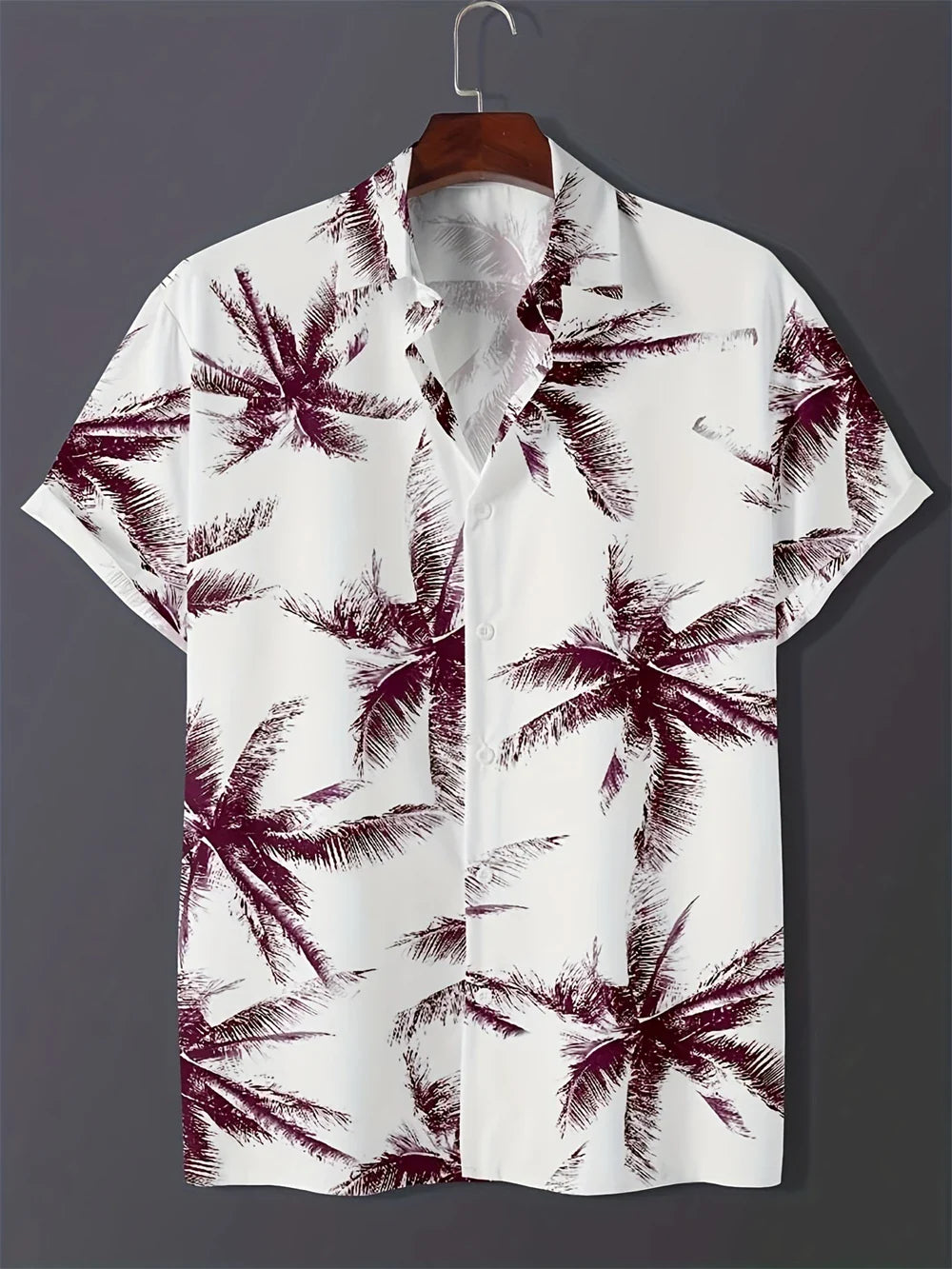 Hawaiian Shirt Man 3D Coconut Tree Gradient Pattern Casual Shirt Harajuku Fashion Oversized Top Funny Print Pink Men's Clothing