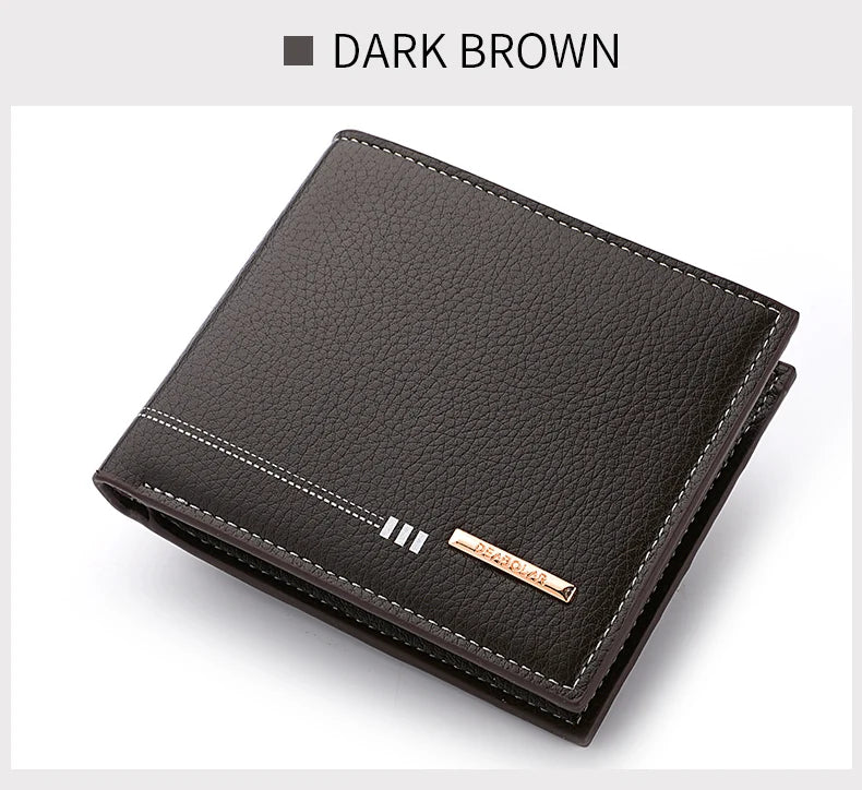 Nouveau Portefeuille Homme Porte-Cartes de Crédit Fermeture Éclair Porte-Monnaie Motif Litchi Haute Qualité Portefeuille Court d'Affaires Pour Hommes