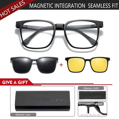 NEW IN Magnetic Clip on Optical Myopia Glasses For Men Women Polarized Sunglasses Prescription Reading Glasses TJ2190