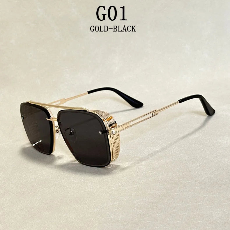 New Punk Square Sunglasses For Men Vintage Fashion Glasses Retro Steampunk Sunglasses Women Trendy Gafas De Sol Hombre Zonnebril