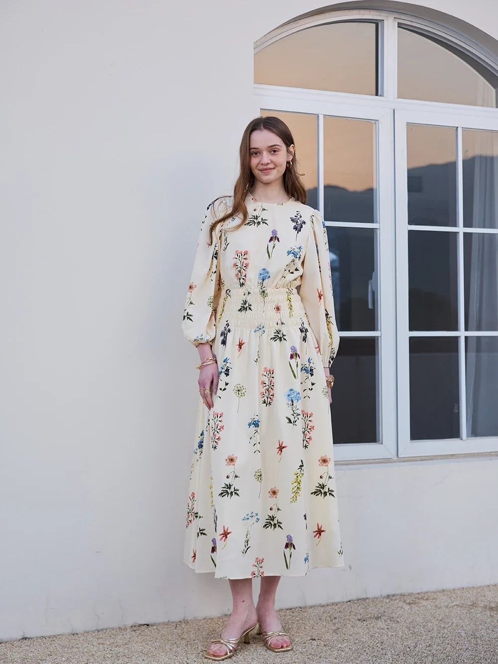 AP SS26 Women Smock Floral Dress Sweet Style