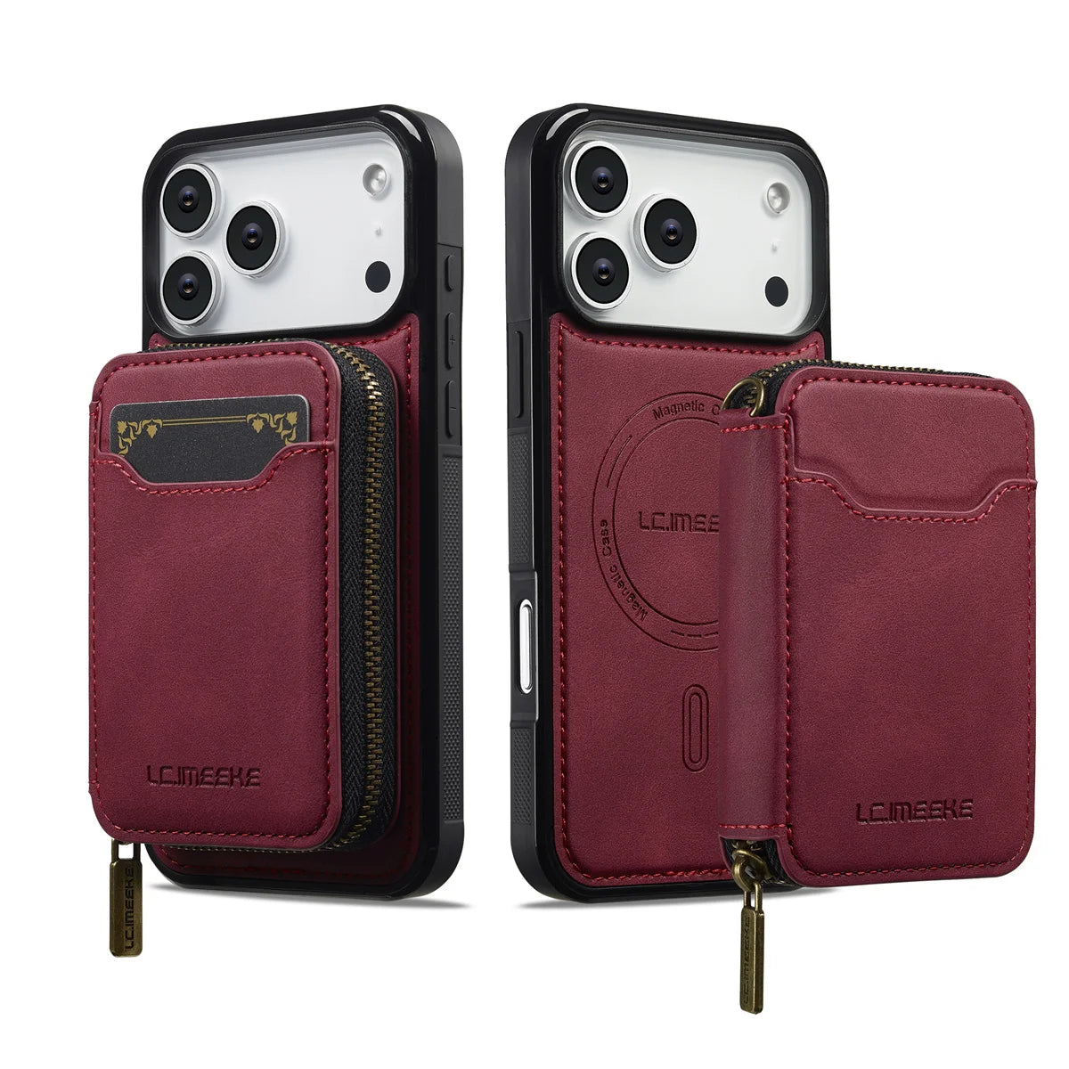 Detachable Magnetic Wallet Leather Phone Case for IPhone 17 Pro Max Air 16 Plus 15 14 13 12 11 Pro 16E Anti-Theft Brush Cover