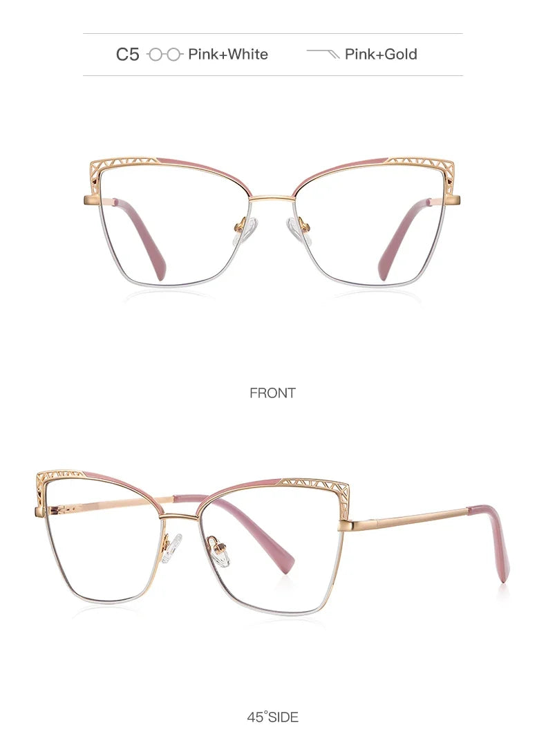 Fashion optical Frame Brand Design Women Eyeglasses Can Customized Prescription Anti-blue Light Prescription Glasses 3106