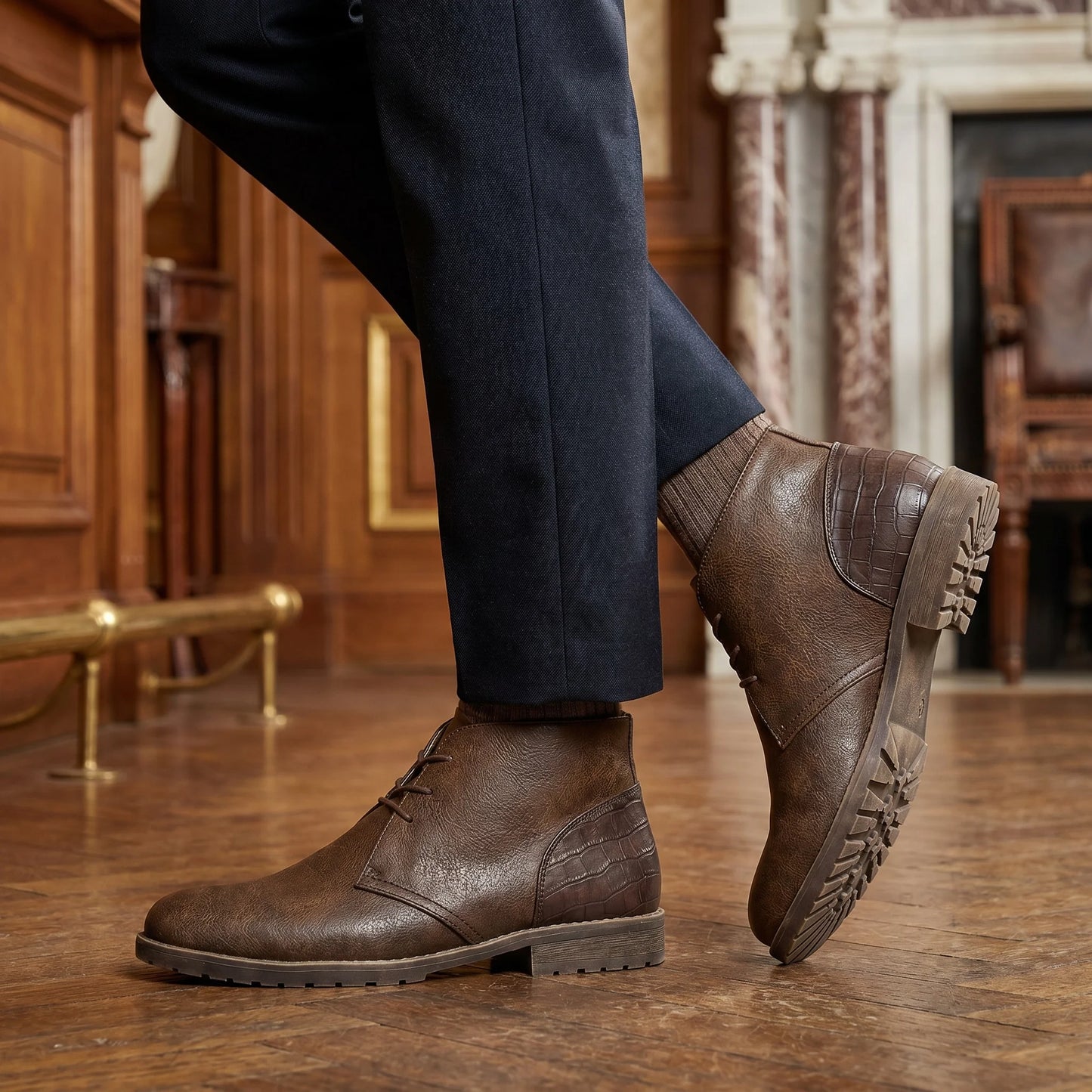 Retro American Style Men Desert Boots Ankle Boots Vintage Casual Leather Boots for Men