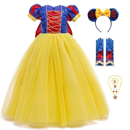 Girl Snow White Fancy Dress Kids Carnival Christmas Party Princess Costume Children Birthday Performance Clothes