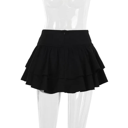 Punk Cross Patchwork Pleated Skirts Mall Gothic Techwear Bottoms Grunge Aesthetic Women Bandage Mini Skirt Alt Clothes