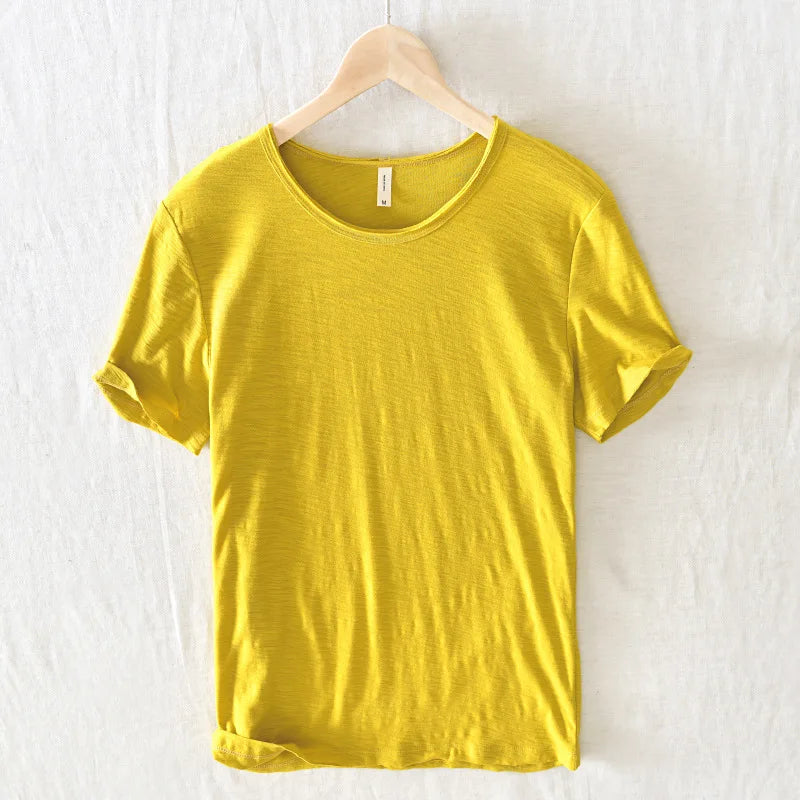 Soft Cotton Short Sleeve O-Neck Summer Men T-shirt Casual Brand Clothing Breathable T shirt Men Italy Style Mens Tshirt Camiseta
