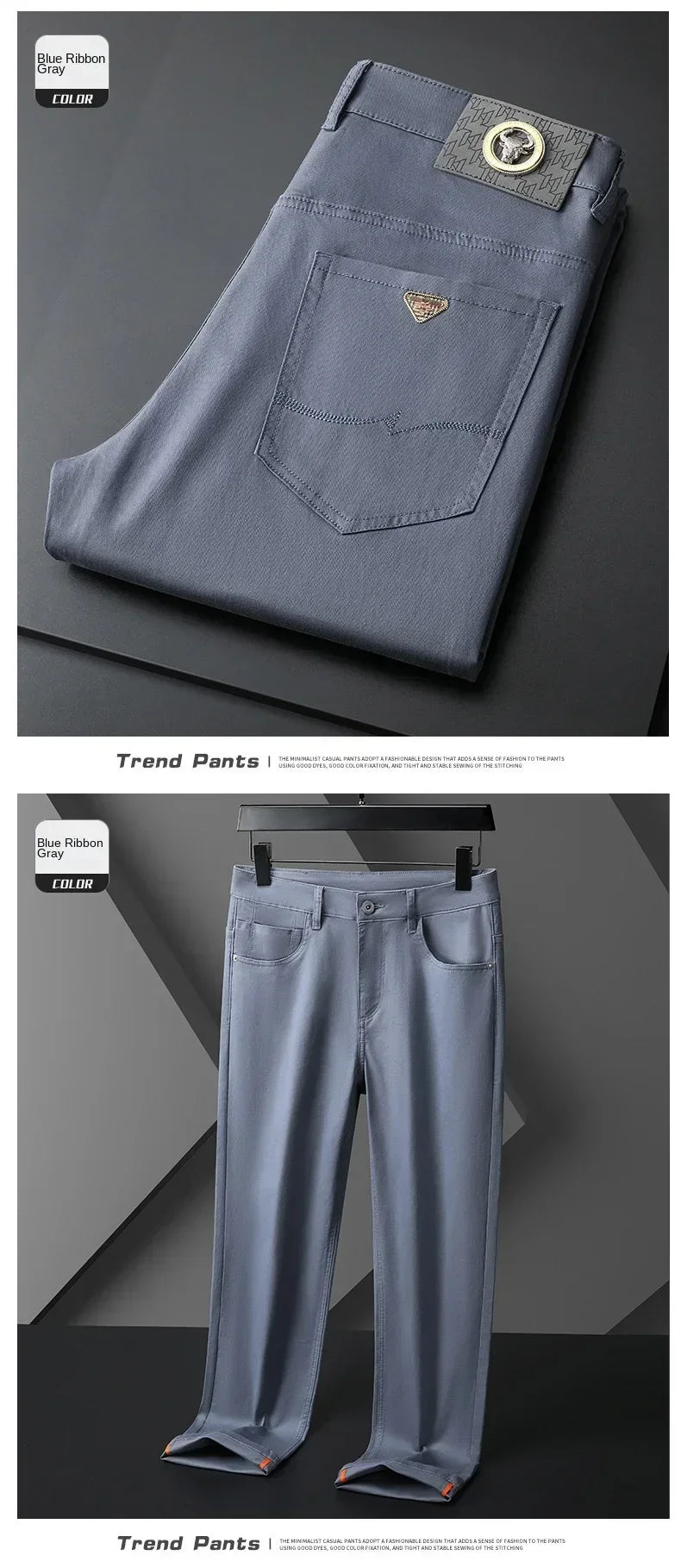 Seven-Color Stretch 97% Cotton and 3% Spandex Jeans Men Trendy Wild Simple High-End Slim-Fitting Small Straight Casual Trousers