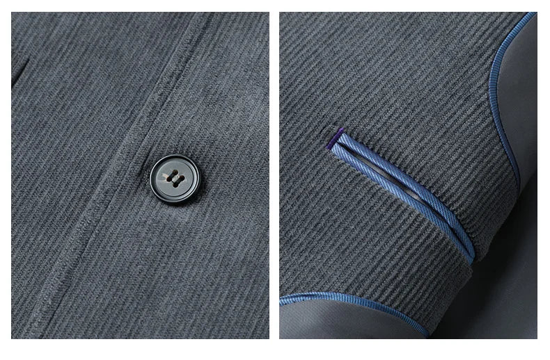 Blazer Hombre High-quality Men's Fashionable Corduroy Jacket Business Casual Social Banquet Formal Suit Jacket Plus Size Blaze