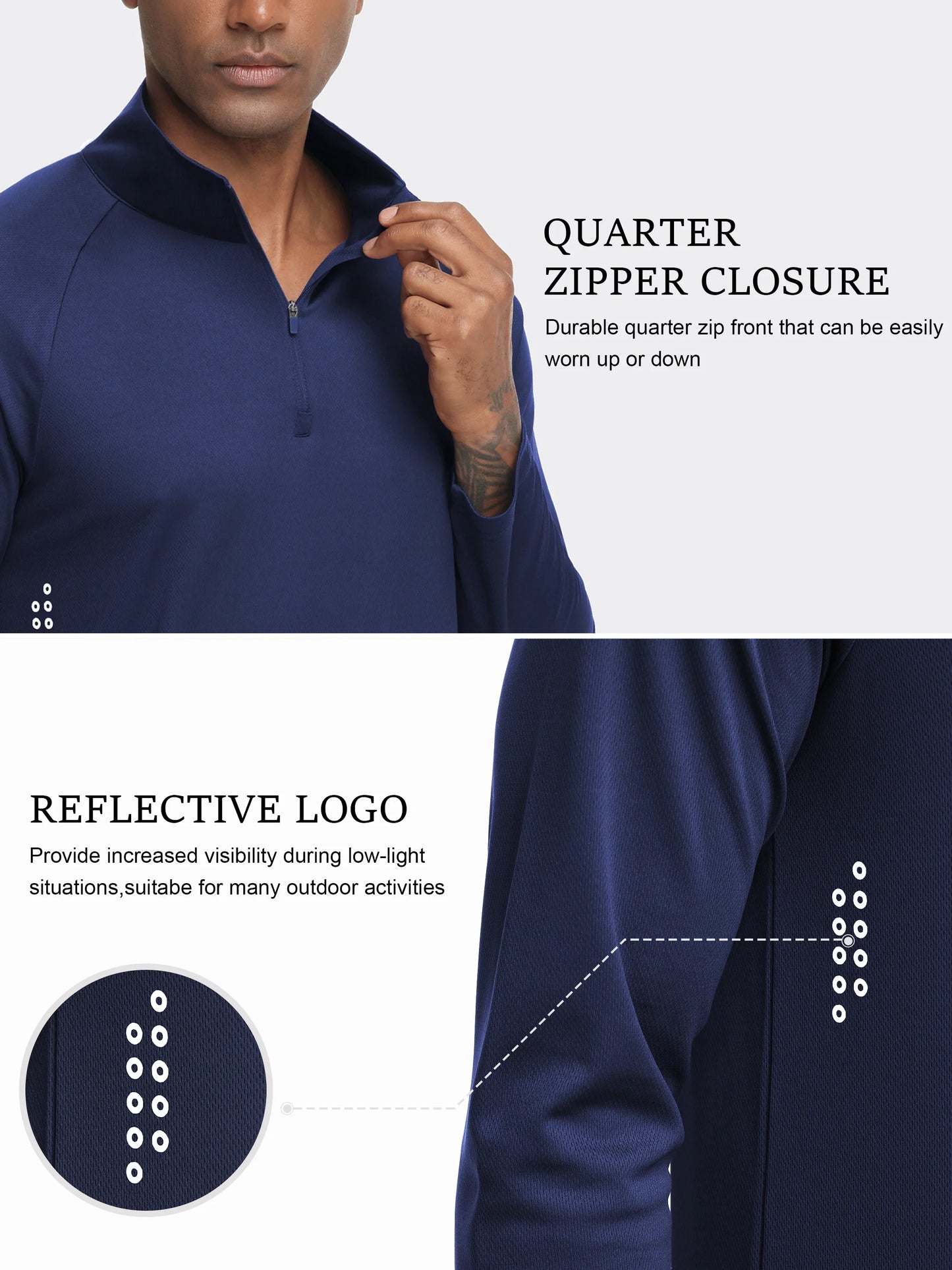 Summer Men UPF 50+ Long Sleeve T-Shirt, Breathable Rash Guard Pullover Tops for Sport Fishing Running Beach Surfing