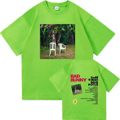 Bad Bunny DTMF World Tour 2025-2026 TShirt Men/women Clothing Vintage Harajuku High Quality Clothes Cotton TShirts for Fans Gift
