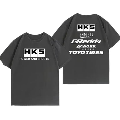 2025 Japan JDM Modified Car HKS ENDLESS Work Pure  Tshirt Men Women Short Sleeve Big Size Crewneck Top Man Tees Unisex
