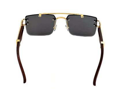 New In Sunglasses For Men Wooden Rimless Sunglasses Women  Vintage Square Fashion Glasses Luxe Gafas De Sol Hombre Zonnebril Sun