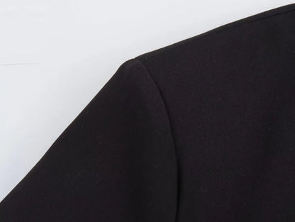 Casual Oversized Black Blazer Women V Neck Bow Tie Pockets Loose Jackets Fashion 2025 Fall Streetwear Women Outwears