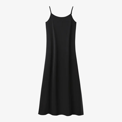 AS SS26 Luxe elegance slip satin dress + knitted top woman clothing set adjustable maxi floor length