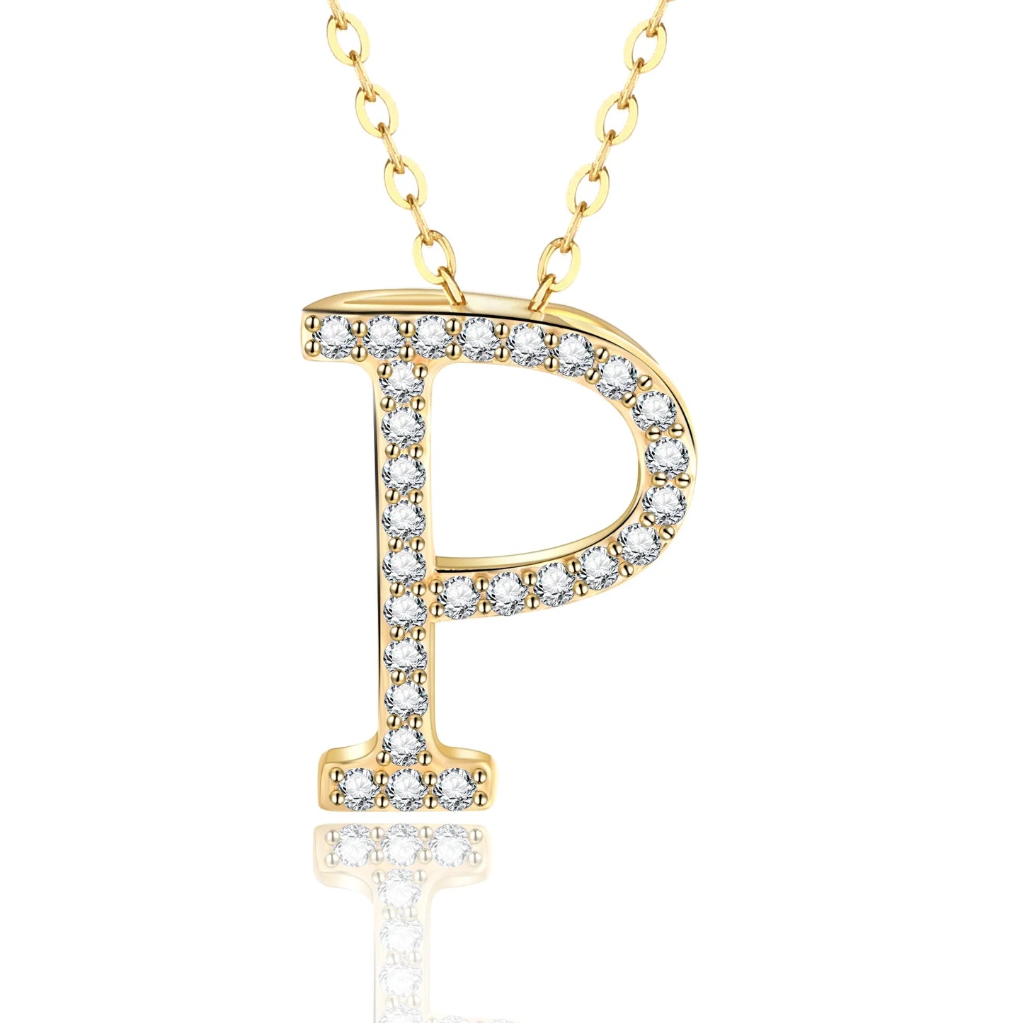 Fashion Solid 925 Sterling Silver Moissanite Initial 26 Letter Charms Pendant For Women Necklace Jewelry Accessories With Chains
