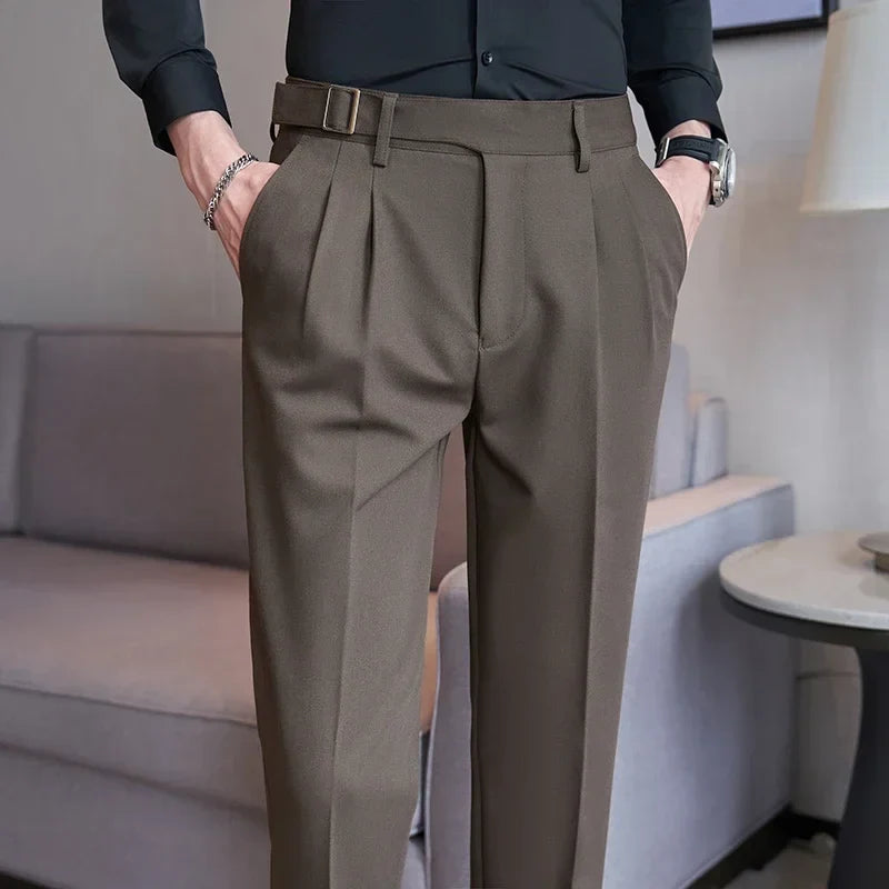 Yellow Men's Suit Pants, Fashion Slim Dress Trousers ,White Black Blue Green Pantalones Hombre Fall/Winter Male Pant, 2025 New