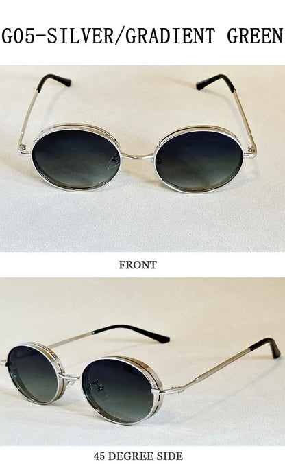 2025 Oval Sunglasses Women Trendy Retro Vintage Steampunk Sunglass Men Fashion Glasses Lentes De Sol Mujer Lunette Soleil Femme