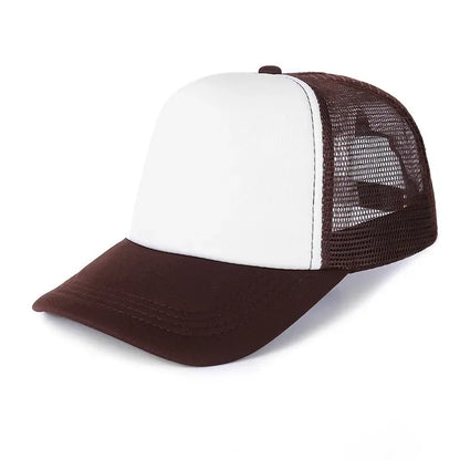 Unisex Cheaper 5 Panel Trucker Hat For Adult Summer Net Baseball Cap Men Women Sponge Mesh Adjustable Sun Hat Visor