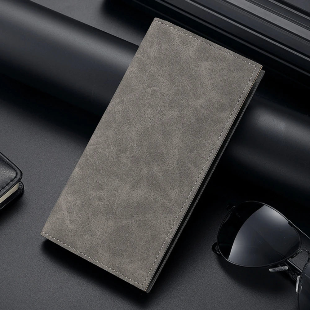 Vintage Long Section Soft PU Wallet For Men Bags Slim Purse Male Simple Purses Casual Business Money Coin Credit Cards Holders