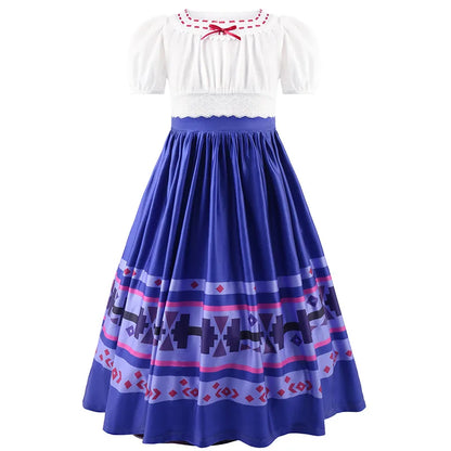 Magic House Charm Costumes For Girls Kids Birthday Princess Party Dress Luisa Madrigal Cosplay Children Halloween Carnival Gown