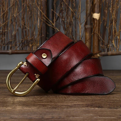 3.8CM Men High Quality Genuine Leather Belt Luxury Designer Belts Pure Cowskin Fashion Waistband Strap Male Jeans for Man Cowboy