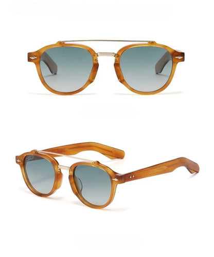 New High-end Flat Top Double Bridges Men Polarized Sunglasses Acetate Square Suneyeglass Women Fashion Retro Gifts Eyewear UV400