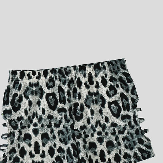 Men's Shorts Leopard Print Hollow Out Sexy Casual Men Bottoms Summer Streetwear 2026 Fashion Vacation Shorts For Man