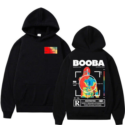 France Rapper BOOBA B2O Tour 2025 Hoodies Men's Retro Style Hip Hop Long Sleeves Hooded Sweatshirts Clothing Oversized Pullover