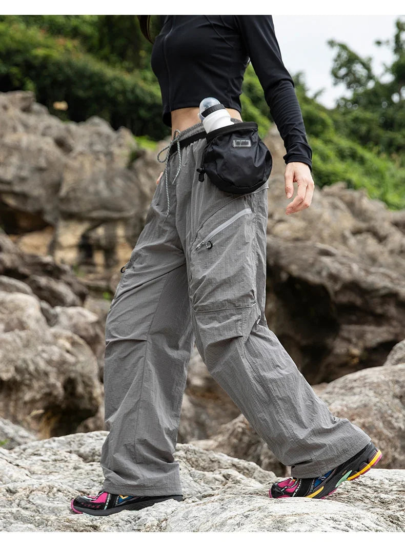 Male Hiking Pants Outdoor Waterproof Mountaineering Sports Trousers Autumn Elastic Waist Breathable Camping Fishing Cargo Pants