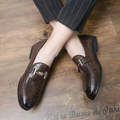 2024 High Quality Casual Leather 38~48 Designer Mens Dress Wedding Black Fashion Office Business Loafers Formal Shoes for Men