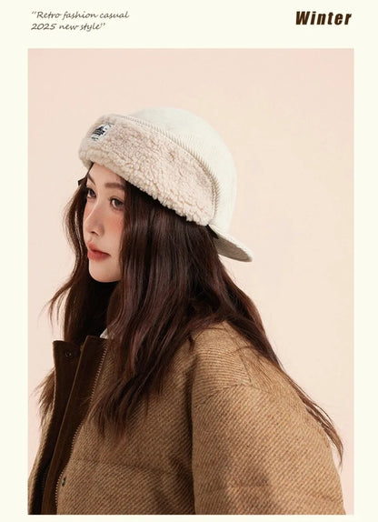 Versatile Retro Bomber Hats Fleece-Lined Warm Corduroy Caps Windproof Earflap Lei Feng Caps Autumn Winter Men Women Wear