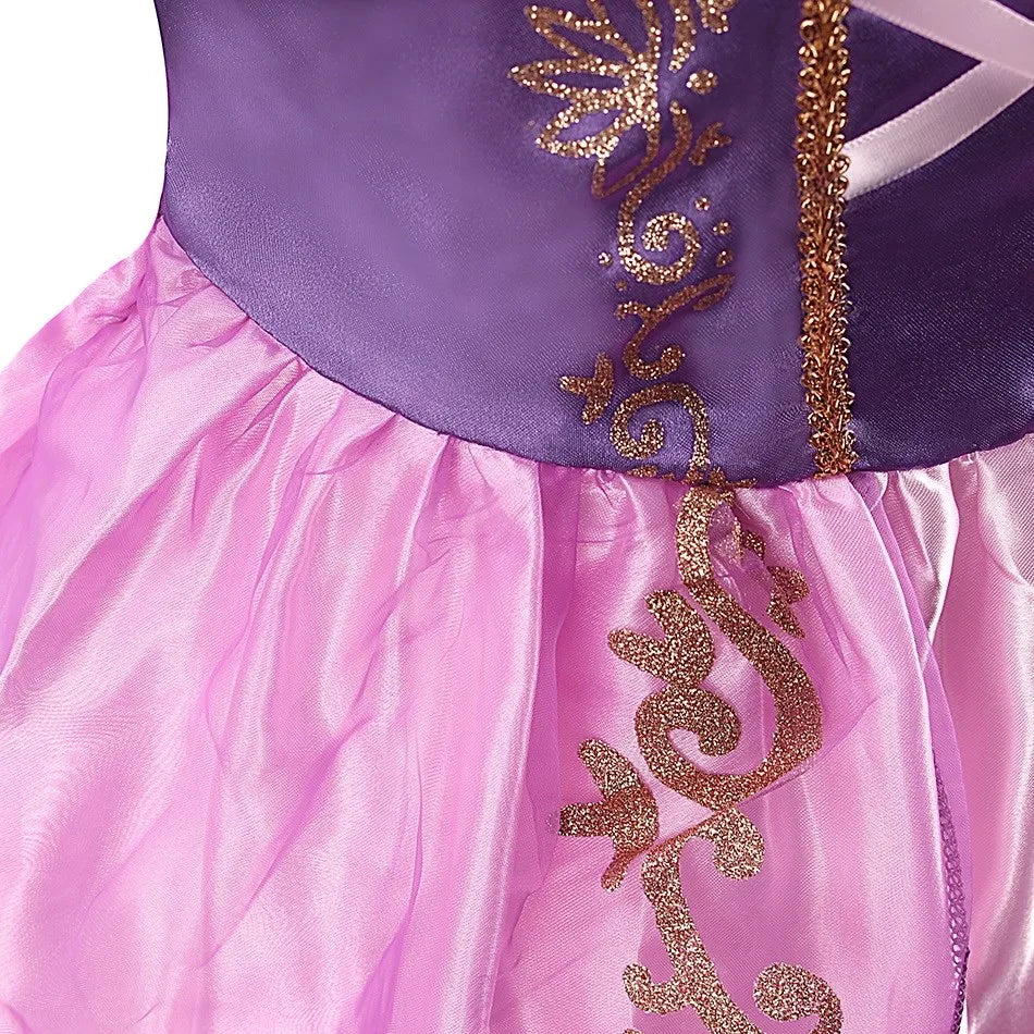 Kids Rapunzel Dress Children Party Tangle Costume Girls Summer Birthday Fantasy Cosplay Carnival Halloween Clothes 3-8 Years